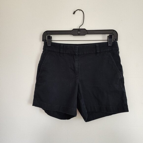 Ladies SZ 00 J Crew Factory Black 5" Cotton Chino Short - Picture 1 of 3